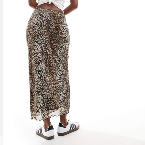 ASOS mesh midi skirt in leopard print - Picture 3 of 7